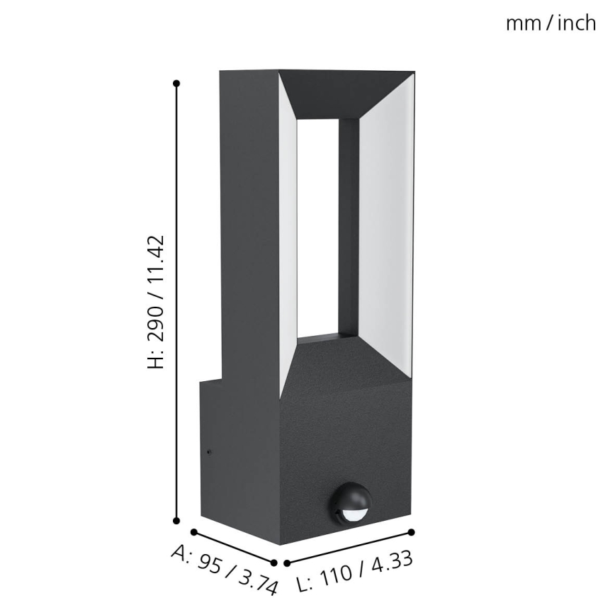 Eglo - Iluminação exterior LED com sensor 2xLED/5W/230V IP44