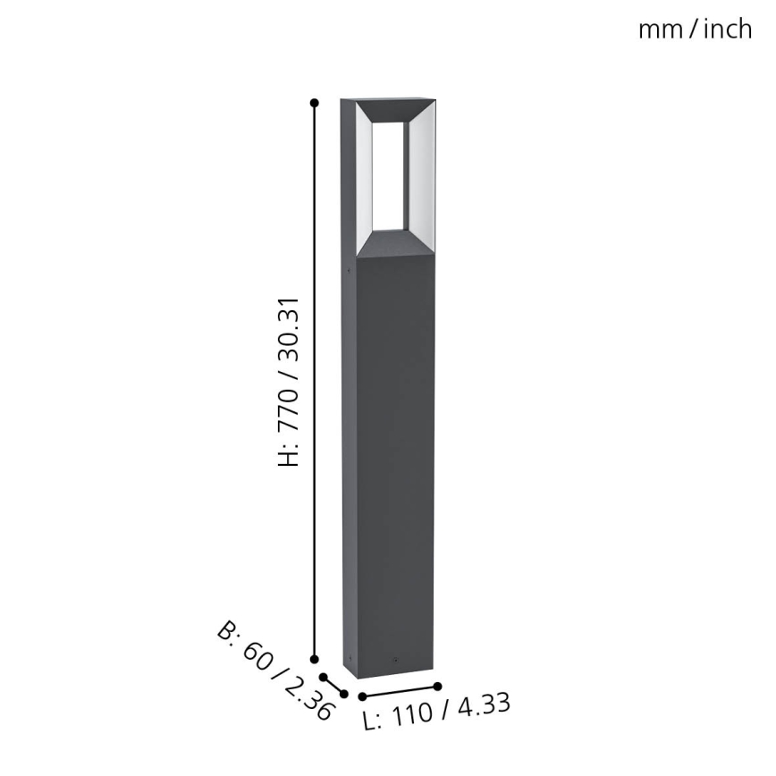 Eglo - Candeeiro exterior LED 2xLED/5W/230V IP44 77 cm