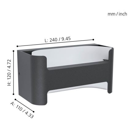 Eglo - Luz de parede LED de exterior LED/4,8W/230V IP44