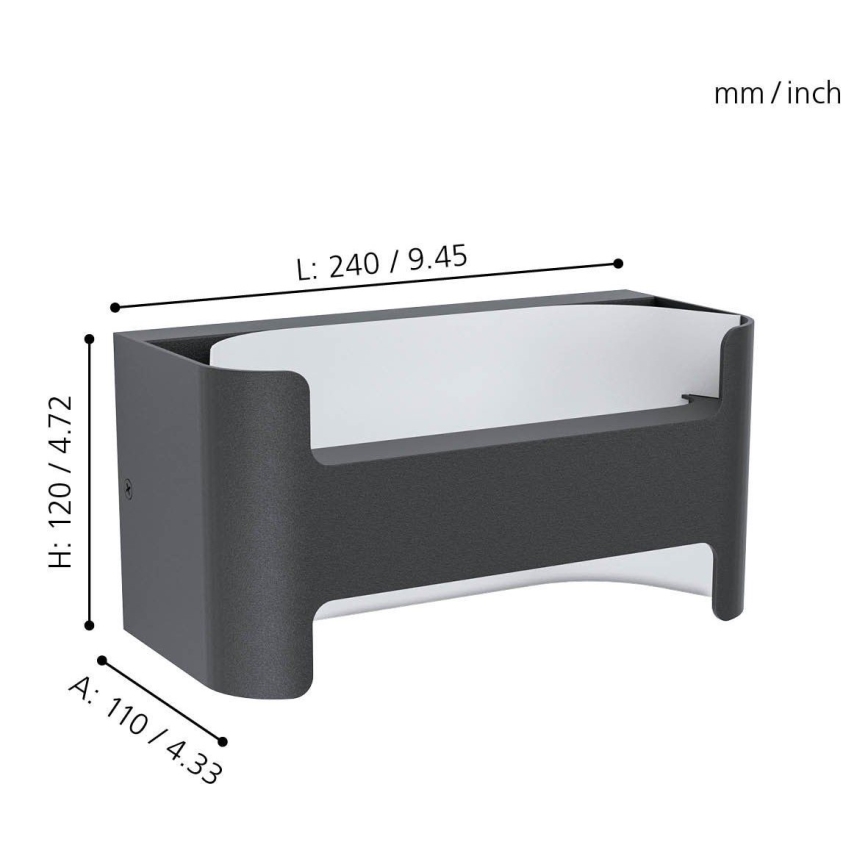 Eglo - Luz de parede LED de exterior LED/4,8W/230V IP44