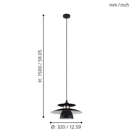 Eglo - Candelabro num fio 1xE27/40W/230V