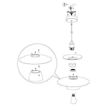 Eglo - Candelabro num fio 1xE27/40W/230V