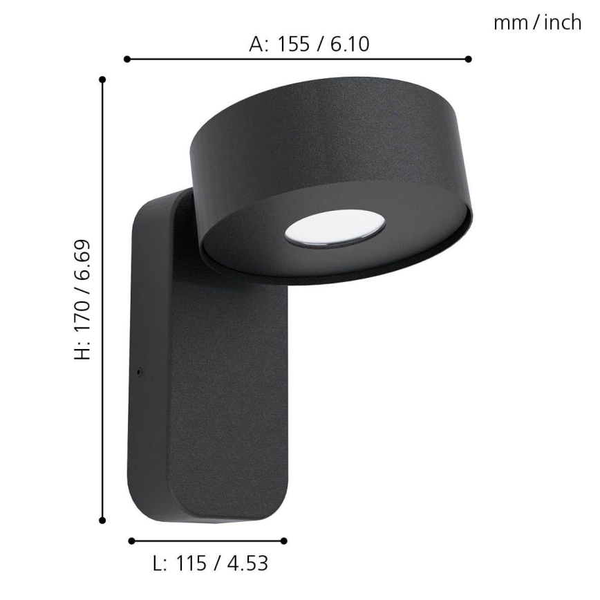 Eglo - Luz de parede LED de exterior LED/6W/230V IP44