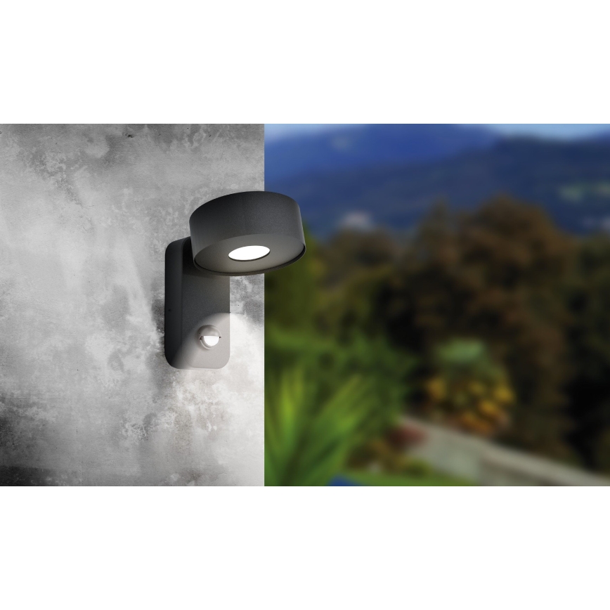 Eglo - Luz de parede exterior com sensor LED LED/6W/230V IP44