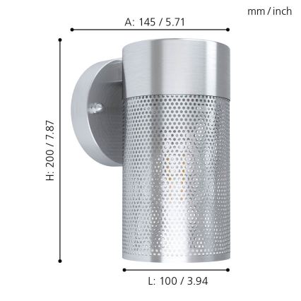 Eglo - Luz de parede de exterior 1xE27/28W/230V