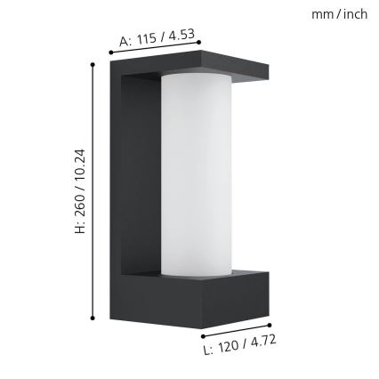 Eglo - Luz de parede LED de exterior LED/6W/230V IP44