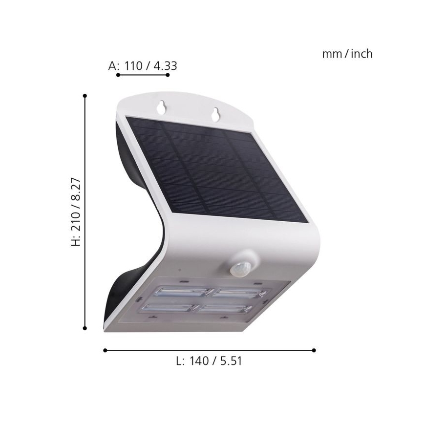 Eglo - Luz solar com um sensor LED/3,2W/3,7V IP54