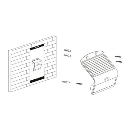 Eglo - Luz solar com um sensor LED/3,2W/3,7V IP54
