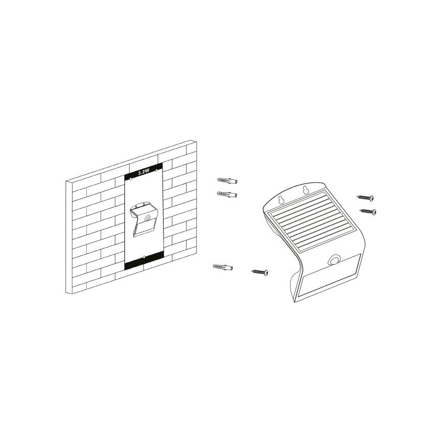 Eglo - Luz solar com um sensor LED/3,2W/3,7V IP54