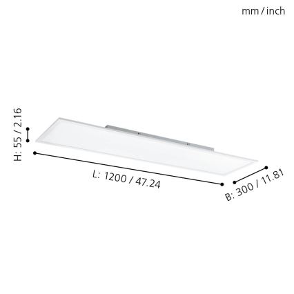 Eglo - Iluminação de teto RGBW com regulação LED/32,5W/230V 2700-6500K 120x30 cm + controlo remoto
