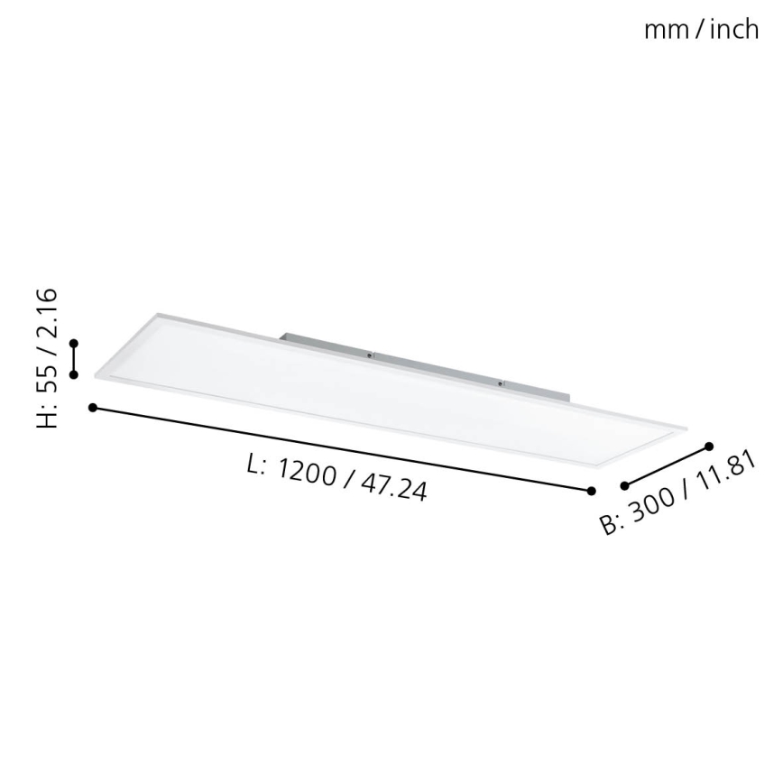 Eglo - Iluminação de teto RGBW com regulação LED/32,5W/230V 2700-6500K 120x30 cm + controlo remoto