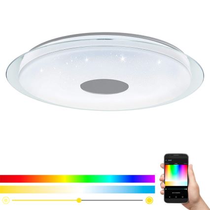 Eglo - Iluminação de teto LED RGB com regulação LANCIANO-C LED/53W/230V + CR