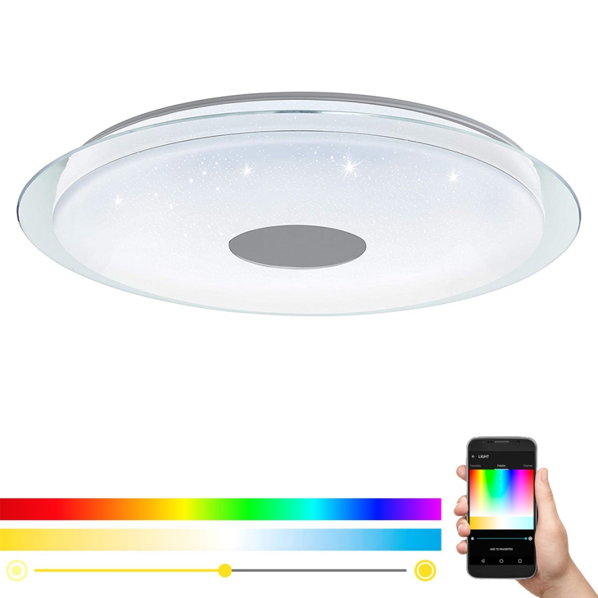 Eglo - Iluminação de teto LED RGB com regulação LANCIANO-C LED/53W/230V + CR