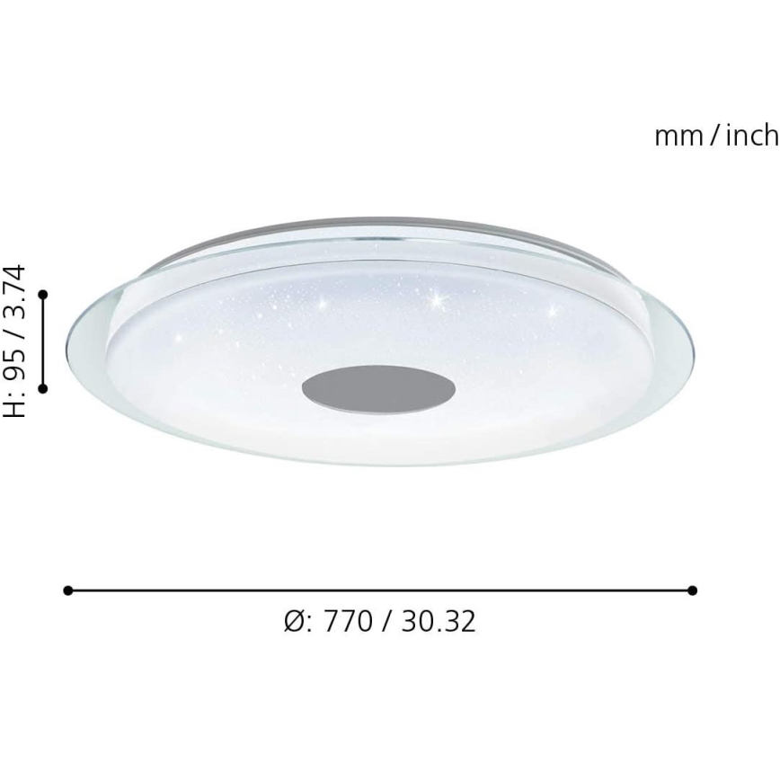 Eglo - Iluminação de teto LED RGB com regulação LANCIANO-C LED/53W/230V + CR