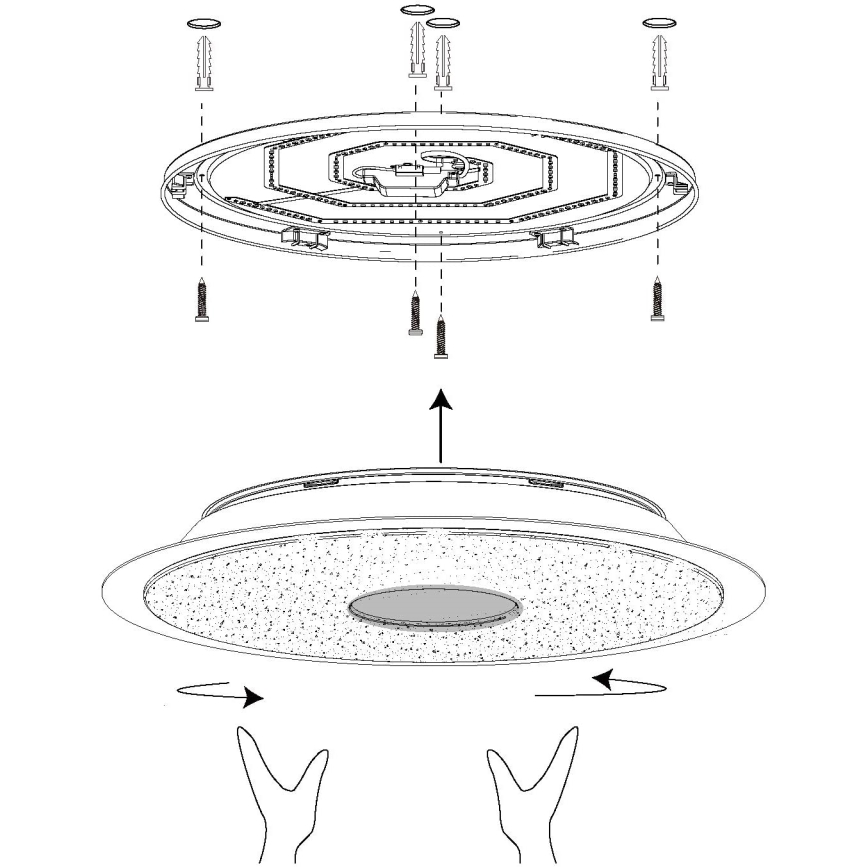 Eglo - Iluminação de teto LED RGB com regulação LANCIANO-C LED/53W/230V + CR