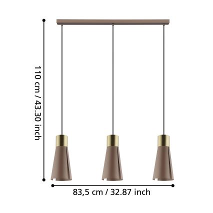 Eglo - Candelabro suspenso LED 3xGU10/4,5W/230V