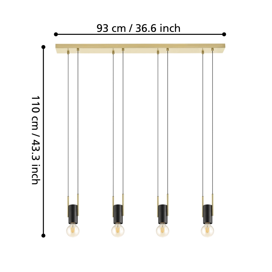Eglo - Candelabro num fio 4xE27/40W/230V