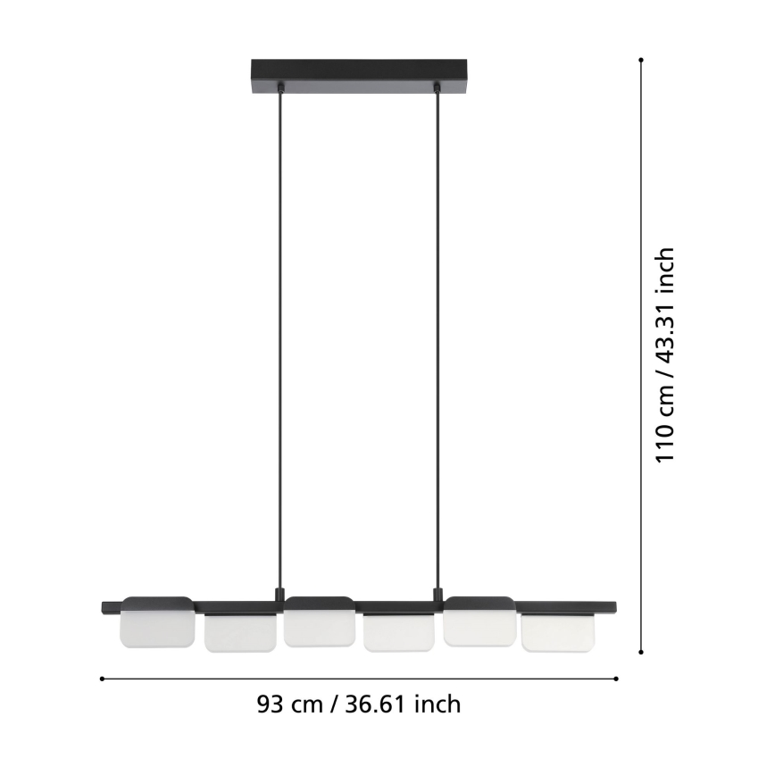 Eglo - Candelabro suspenso LED com regulação 6xLED/4,5W/230V