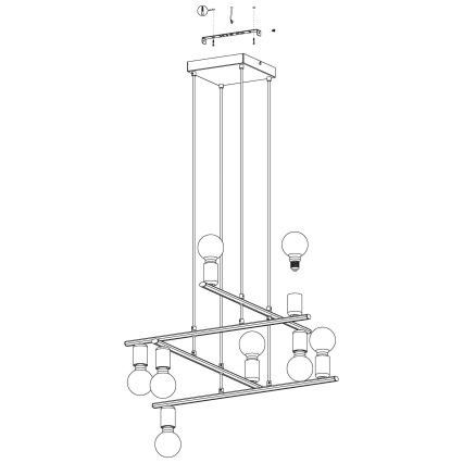 Eglo - Candelabro num fio 8xE27/40W/230V
