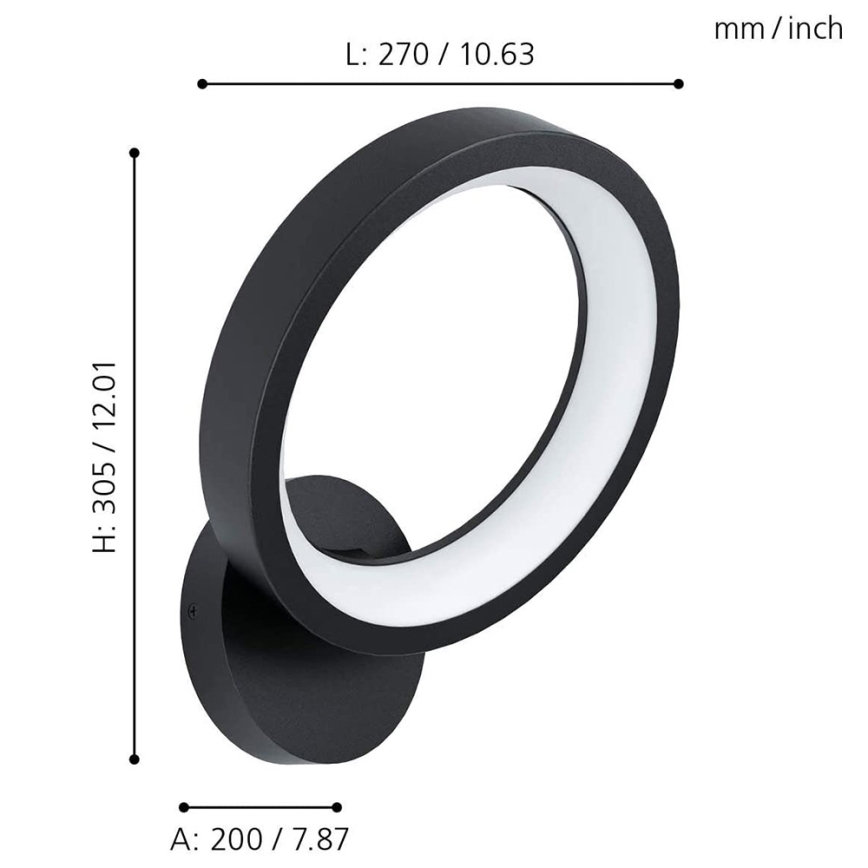 Eglo - Iluminação de parede LED RGB com regulação MARGHERA-C LED/16W/230V