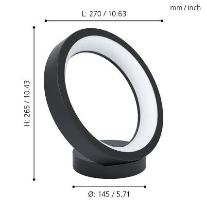 Eglo - Candeeiro de mesa LED RGB com regulação MARGHERA-C LED/16W/230V