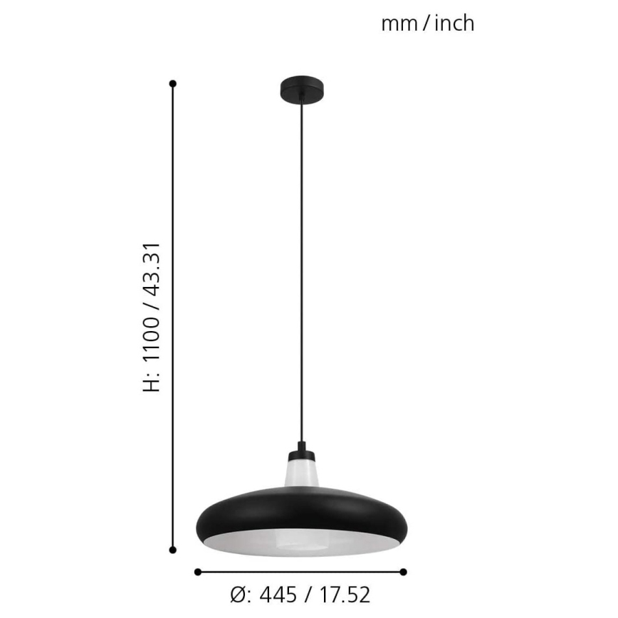 Eglo - Candelabro suspenso LED RGB com regulação TABANERA-C 1xE27/9W/230V