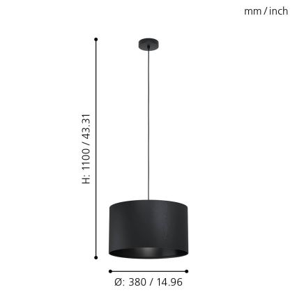 Eglo - Candelabro num fio 1xE27/40W/230V