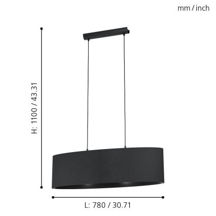 Eglo - Candelabro num fio 2xE27/40W/230V