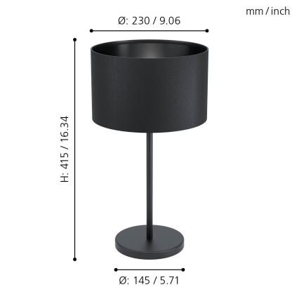 Eglo - Lâmpada de mesa 1xE27/40W/230V