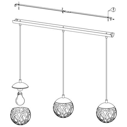 Eglo - Candelabro num fio 3xE27/60W/230V