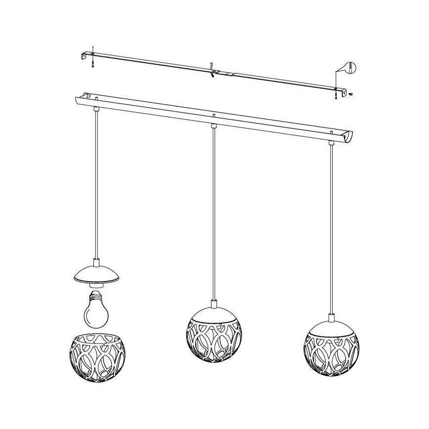 Eglo - Candelabro num fio 3xE27/60W/230V