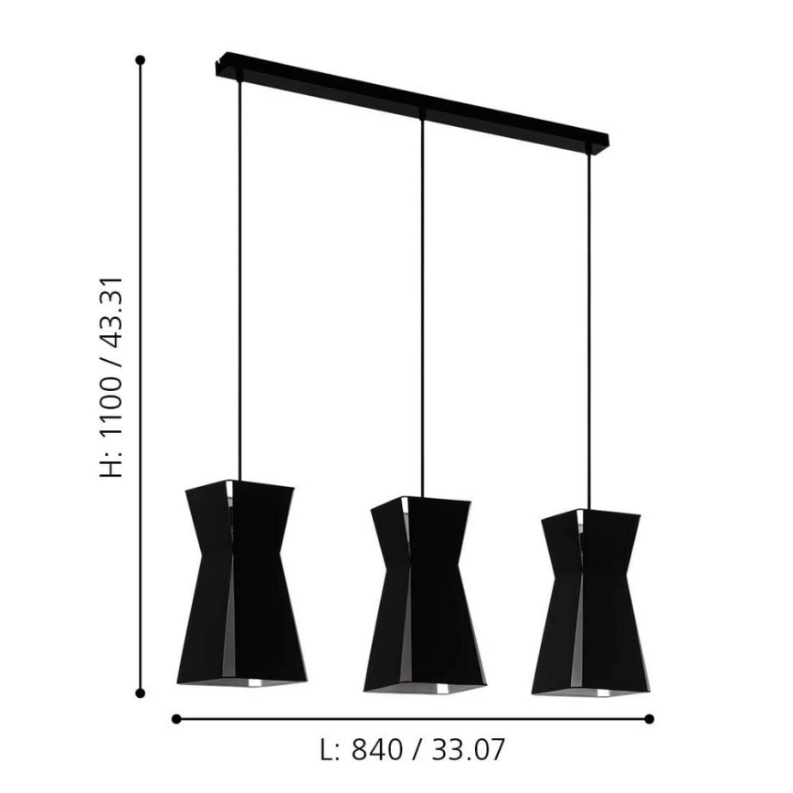 Eglo - Candelabro num fio 3xE27/40W/230V