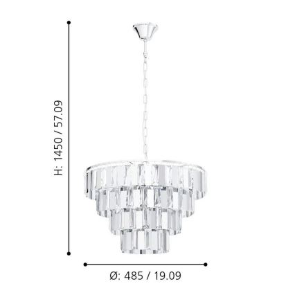 Eglo - Candelabro suspenso 7xE14/40W/230V