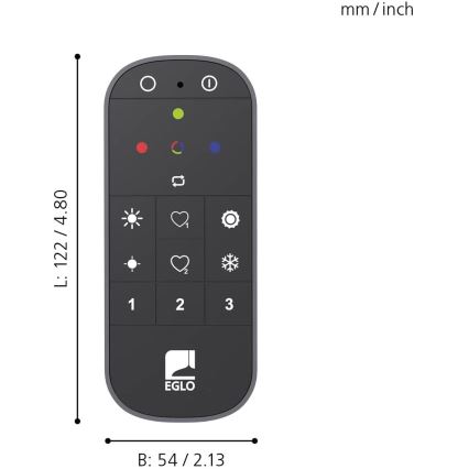 Eglo - Controlo remoto 2xAAA Bluetooth ZigBee