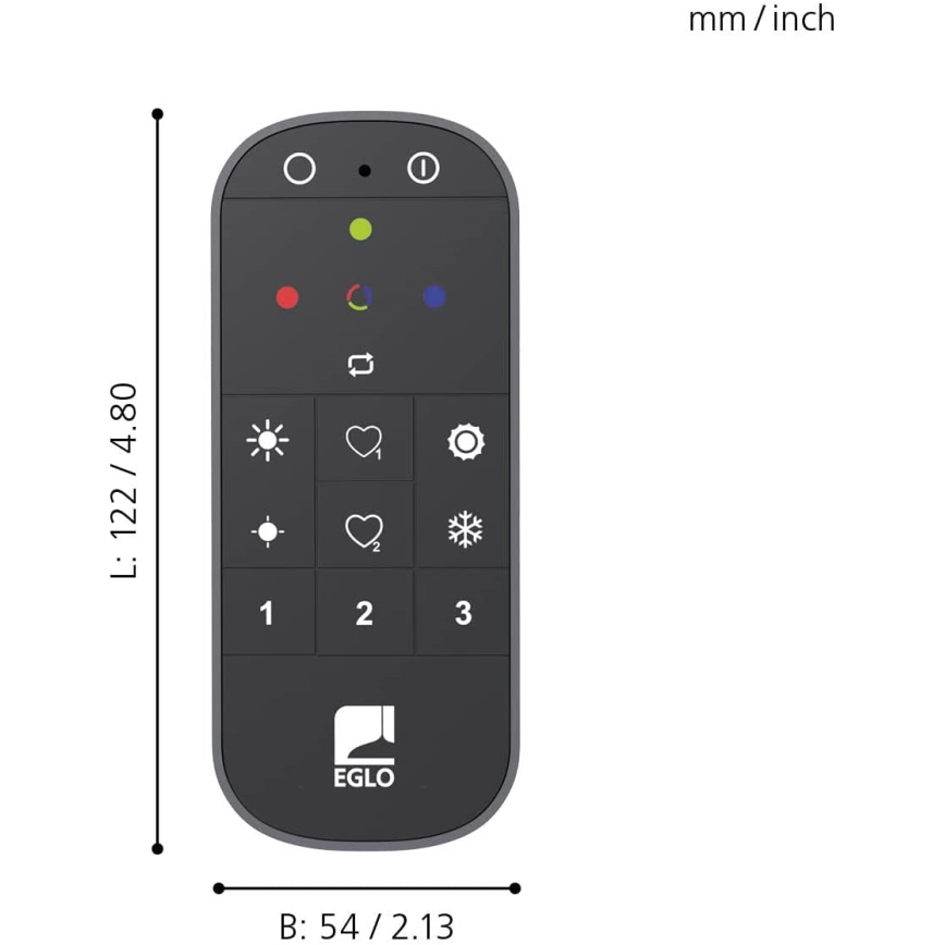 Eglo - Controlo remoto 2xAAA Bluetooth ZigBee