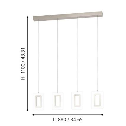 Eglo - Candelabro num fio LED 4xLED/5,4W/230V