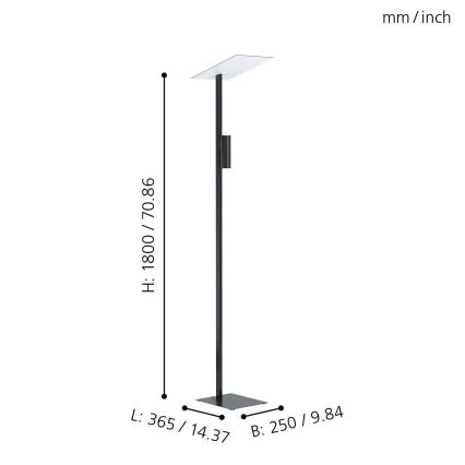 Eglo - Candeeiro de chão LED 2xGU10/5W/230V