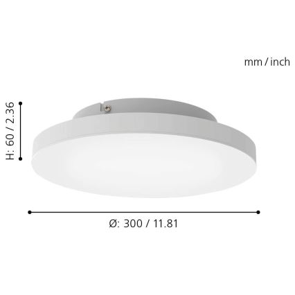 Eglo - Iluminação de teto LED RGB com regulação TURCONA-C LED/15W/230V + CR