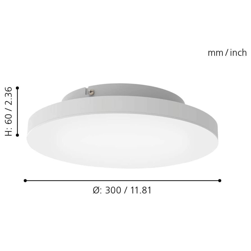 Eglo - Iluminação de teto LED RGB com regulação TURCONA-C LED/15W/230V + CR