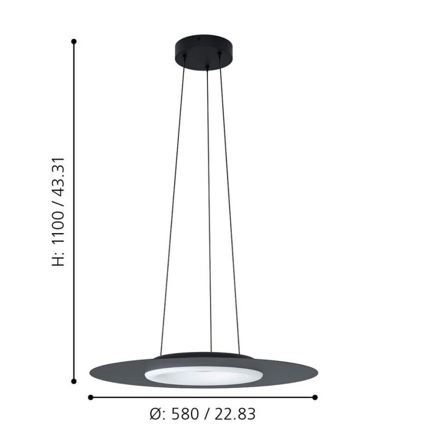 Eglo - Candelabro suspenso LED RGB com regulação COMPO ROSSO-C LED/16W/230V + CR