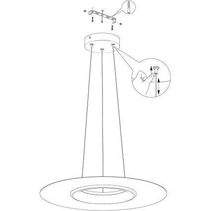 Eglo - Candelabro suspenso LED RGB com regulação COMPO ROSSO-C LED/16W/230V + CR