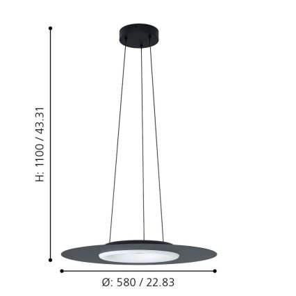 Eglo - Lustre LED RGB regulável com cabo COMPO ROSSO-C LED/16W/230V