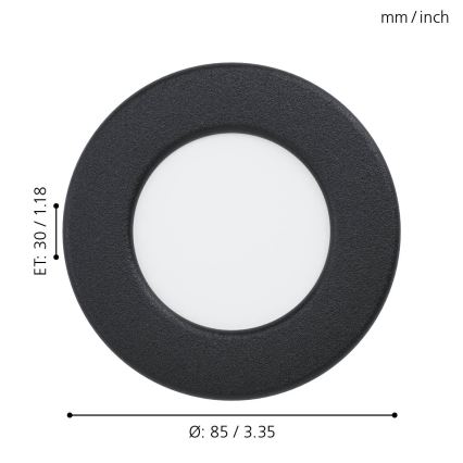 Eglo - Foco de encastrar LED de casa de banho LED/2,7W/230V IP44