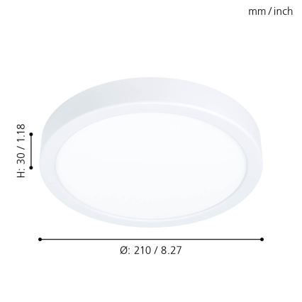 Eglo - Luz de teto fosca LED LED/16,5W/230V