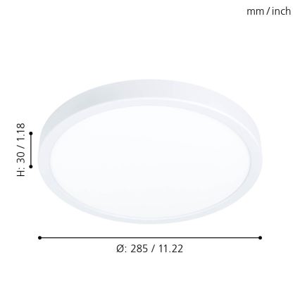 Eglo - Luz de teto fosca LED LED/20W/230V