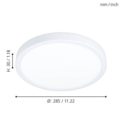 Eglo - Luz de teto de casa de banho LED LED/20W/230V IP44