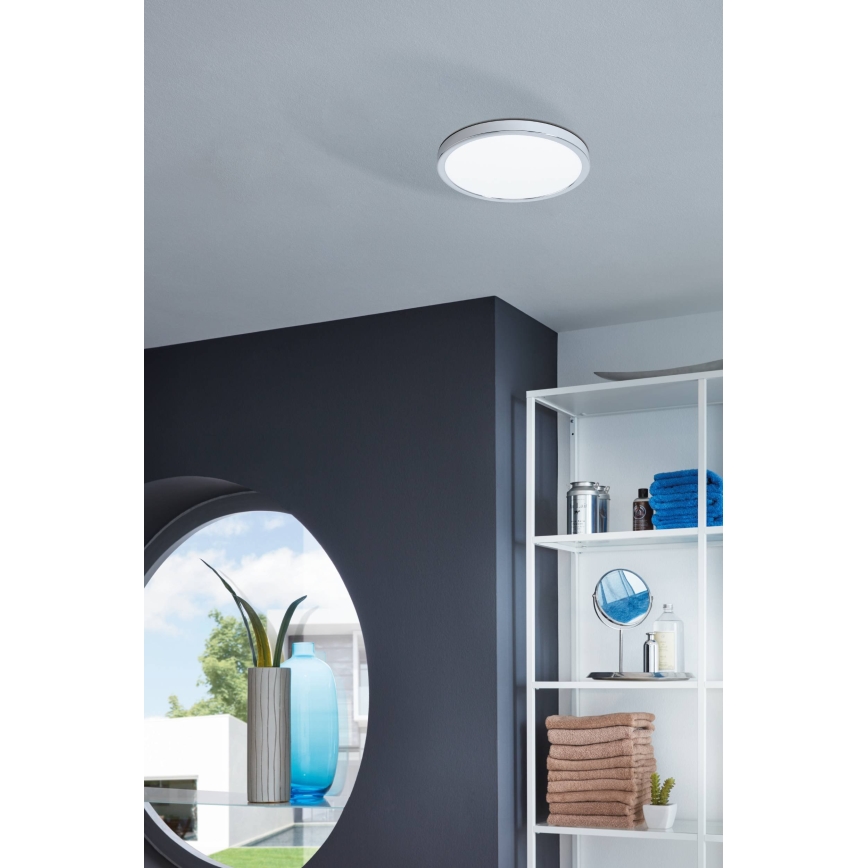 Eglo - Candeeiro de tecto LED para casa de banho, 20W/230V, IP44, Ø 28,5 cm