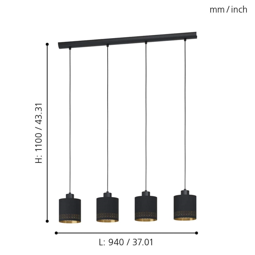 Eglo - Candelabro num fio 4xE27/28W/230V