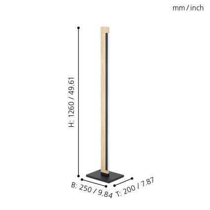Eglo - LED Regulação táctil candeeiro de chão CAMACHO LED/22W/230V