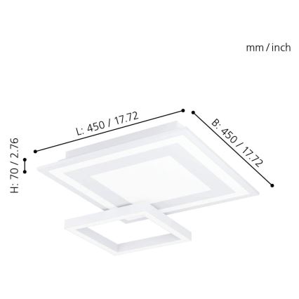 Eglo - Iluminação de teto LED RGB com regulação SAVATAEILA-C LED/20W/230V